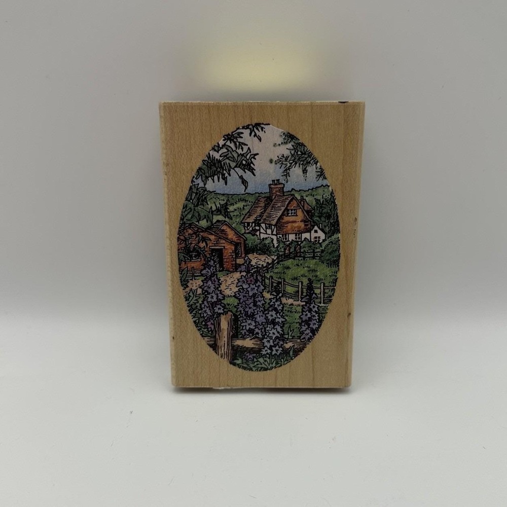 Stampendous 1995 Lane's End Farm MO M063 Wood Mount Rubber Stamp Cottage Vintage